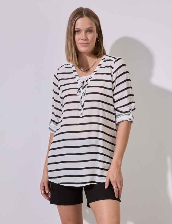 Blusa Stripes BLANCO/NEGRO