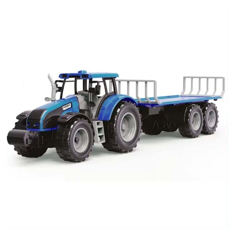 Tractor Camión con Tráiler Juguete a Fricción Plástico Niños Azul