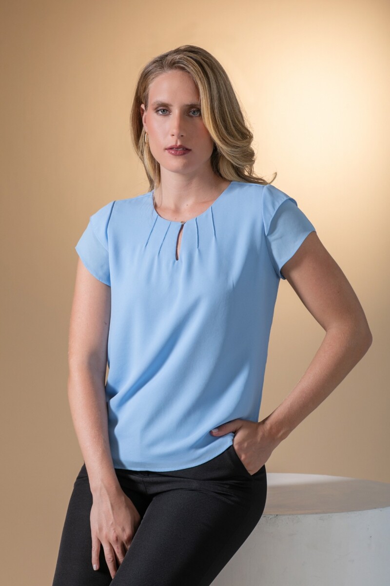 Blusa Escote Redondo. - ROSA 