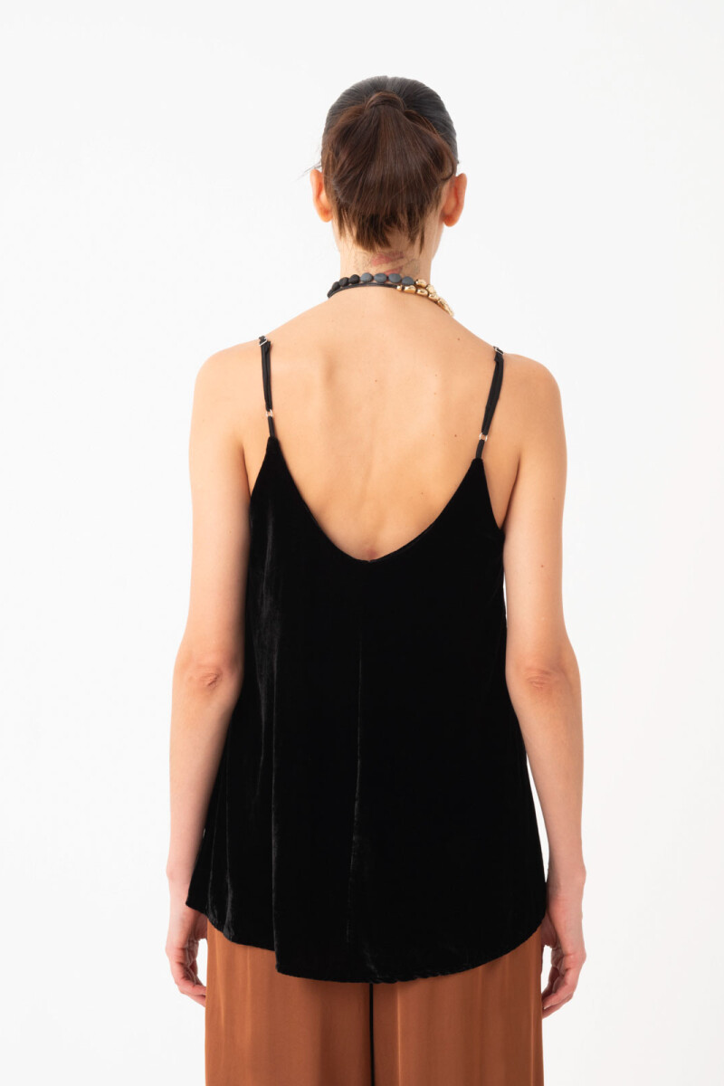 TOP BRETEL FINO EN VELVET Negro