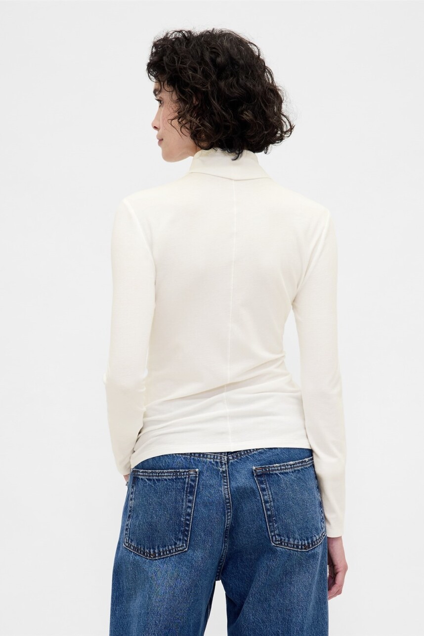 Remera Polera Mujer New Off White