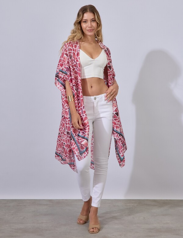 Kimono Printed MULTI/ROSA