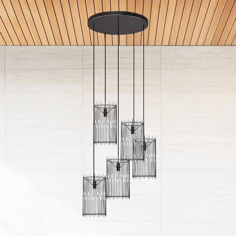 COLGANTE ESSEN X5 Luminaria Colgante Essen x5 Negra