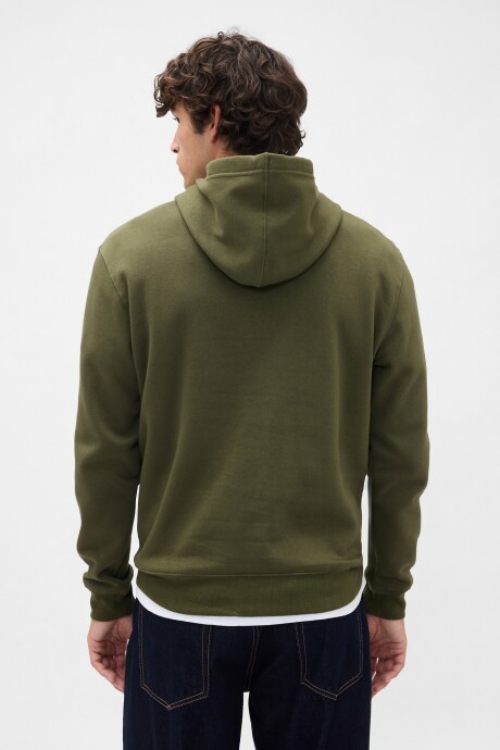 Buzo Canguro Mini Logo Gap Hombre Army Jacket Green