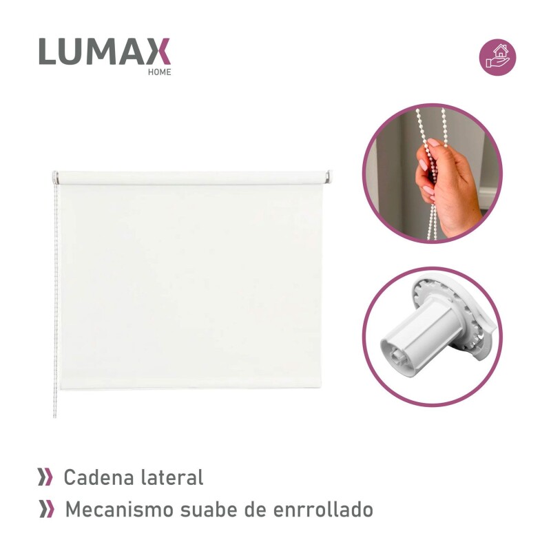 Cortina Roller Blackout Lumax 180 X 200 Cm Colores Blanco