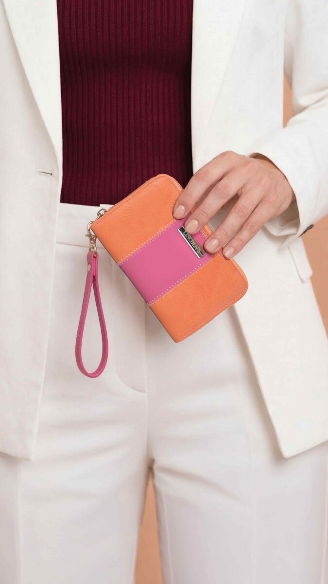 BILLETERA DEDALERA - MANDARINA Y FUCSIA 