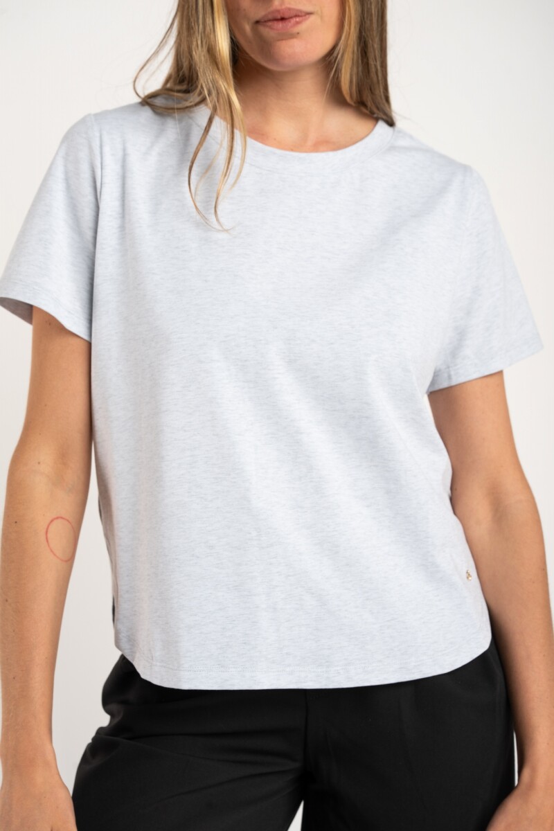 Remera Algodón Elastano Melange Gris Melange