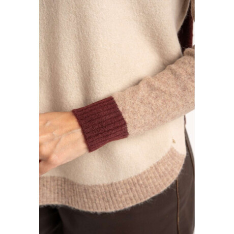 Sweater Color Block Bordeaux