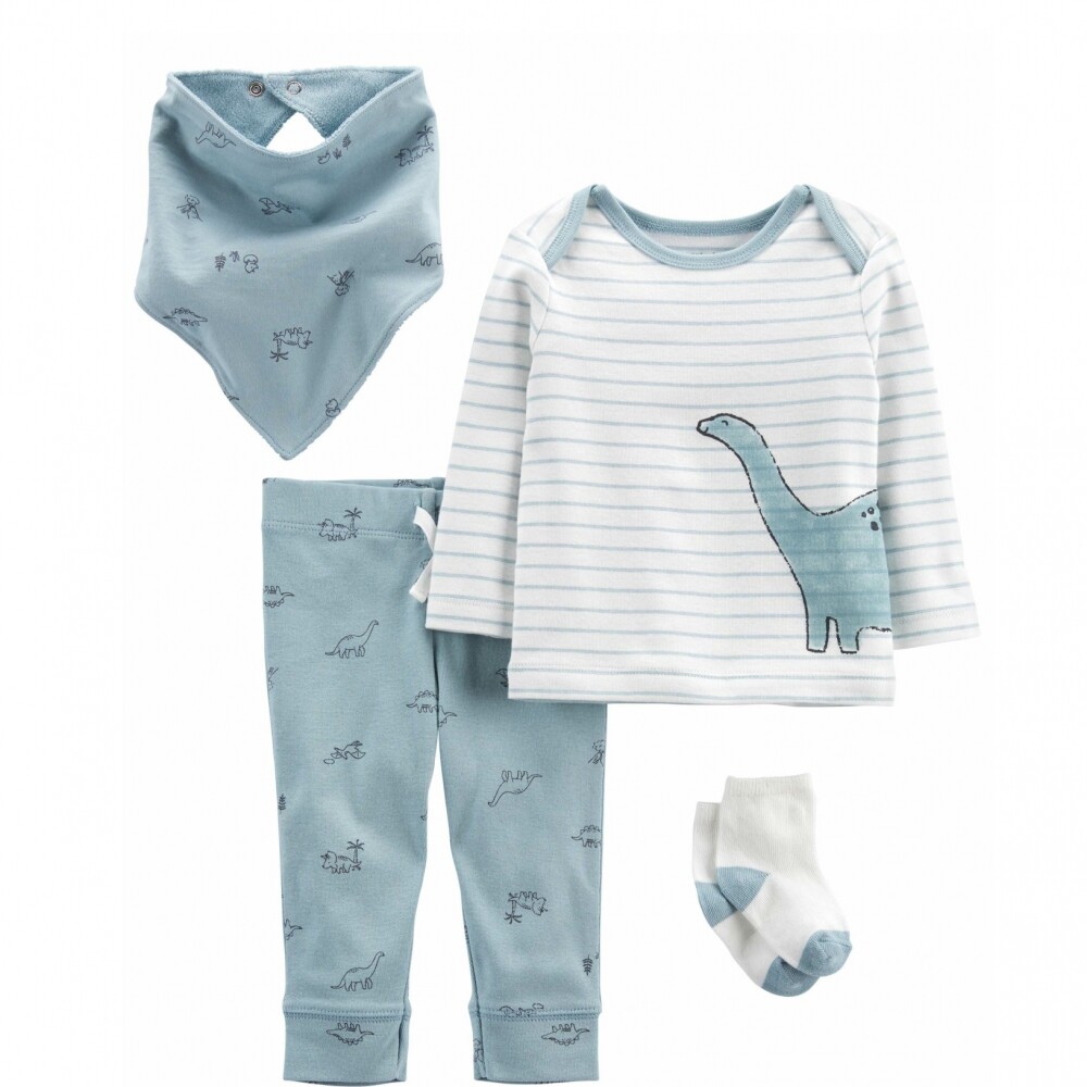 Conjunto 4 piezas Carters con Bandana Dino Celeste RN Conjunto 4 piezas Carters con Bandana Dino Celeste RN