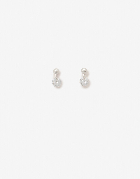 Aros Pasantes Strass Aros Pasantes Dije Plata 925 - Plateado