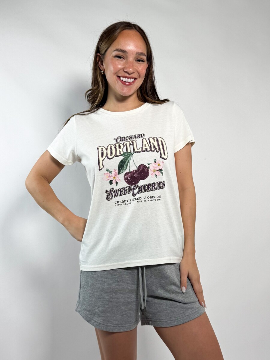 Remera estampada Cande - Beige 