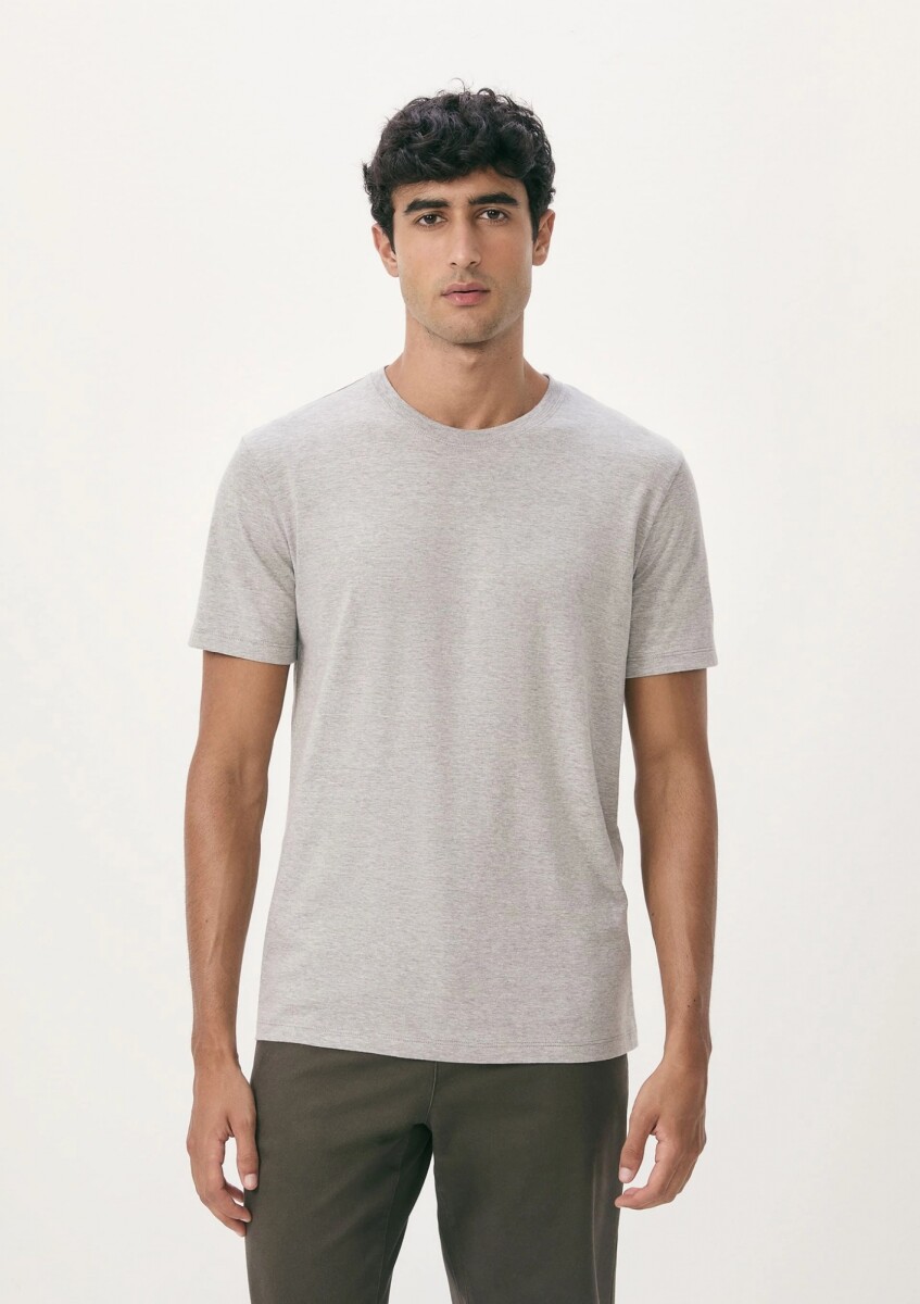 CAMISETA BÁSICA MANGA CORTA - GRIS 