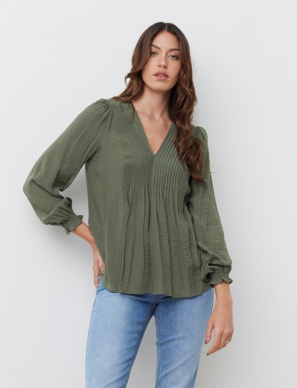 Blusa Plisada VERDE