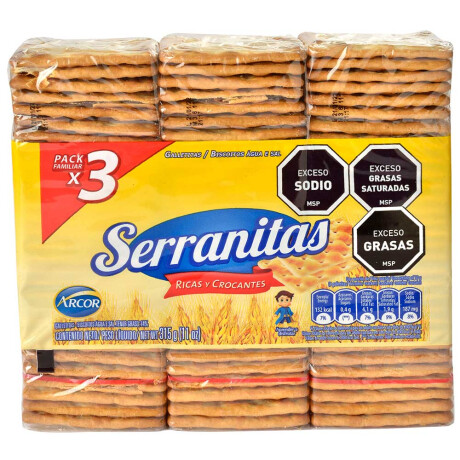 GALLETAS SERRANITAS 3U X 105GR GALLETAS SERRANITAS 3U X 105GR
