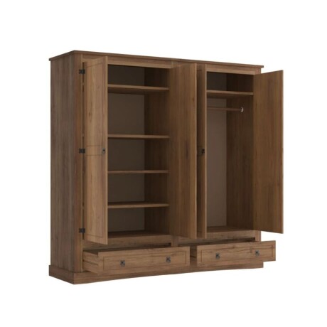 Ropero 4 Puertas 2 Cajones Nogal Recto Línea Mexicana 1781 Ropero 4 Puertas 2 Cajones Nogal Recto Línea Mexicana 1781