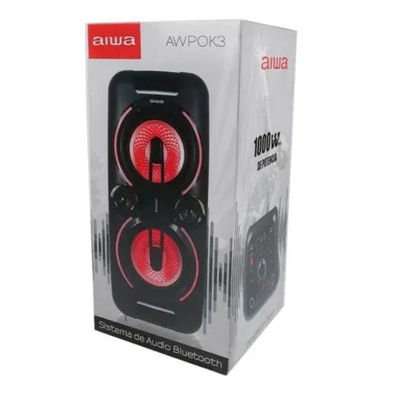 Aiwa parlante torre 1000W bluetooth karaoke - AWPOK3 Aiwa parlante torre 1000W bluetooth karaoke - AWPOK3