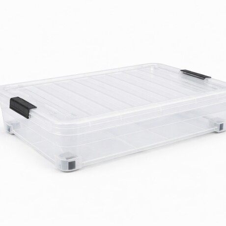 Caja Organizadora Con Ruedas 32 L Bajo Cama 52.5x36.5x17 Transparente