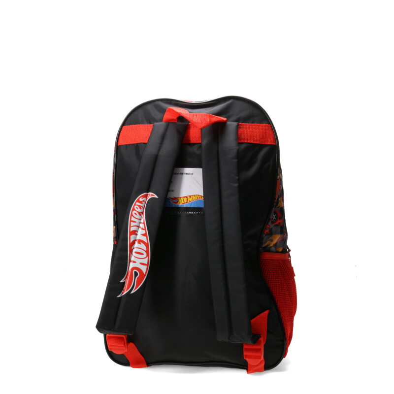 Mochila Hot Wheels 17" Gris - Negro - Rojo