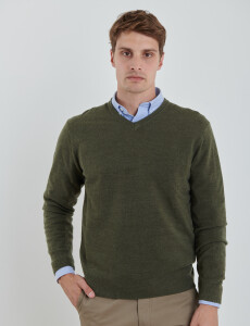 470313 SWEATER V HARRINGTON URBAN Verde Melange