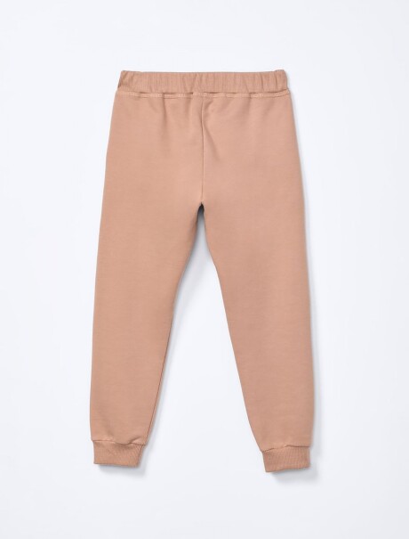 PANTALÓN BABUCHA DE NIÑO CON FELPA BEIGE