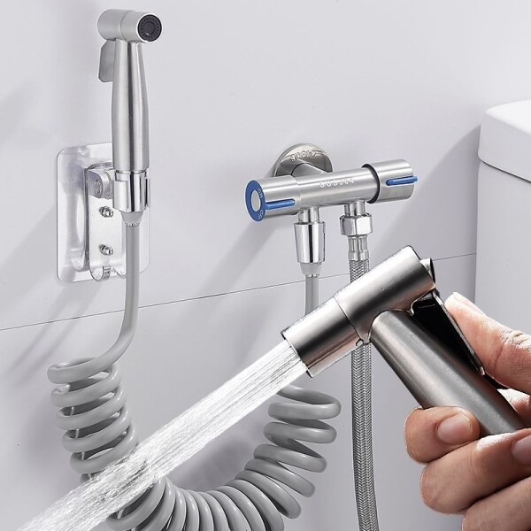 DUCHA HIGIENICA SALIDA DOBLE CON LLAVE CROMADA DUCHA HIGIENICA SALIDA DOBLE CON LLAVE CROMADA