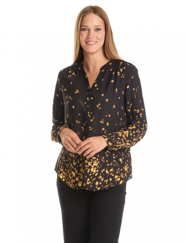 Blusa Gasa Print NEGRO/MULTI