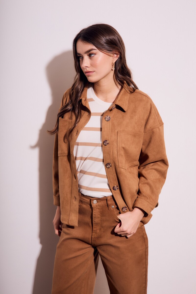 Sobrecamisa Gamuza Cuero Vegano Whisky