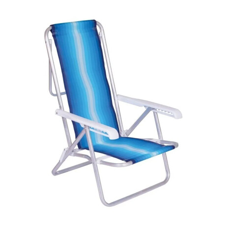 Reposera Silla Reclinable De Playa 8 Posiciones Aluminio Azul/celeste