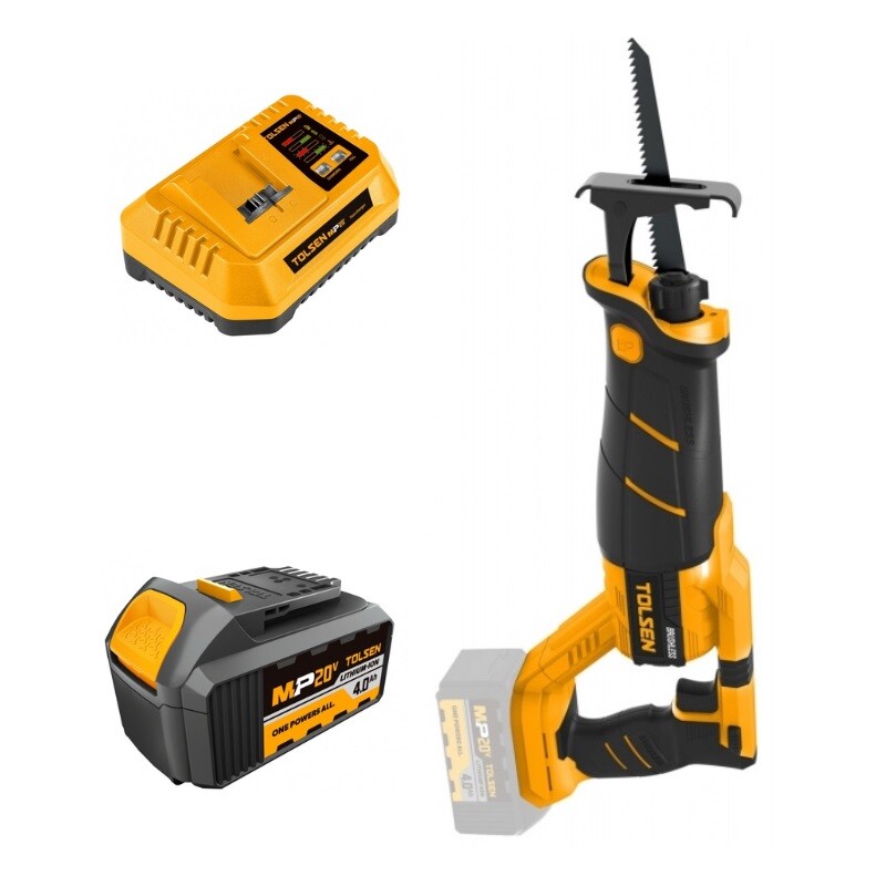 TOLSEN COMBO SIERRA SABLE LI-ION 20V 28MM + BATERIA 4.0 & CA Tolsen Sierra Sable Li-ion 20v 28mm (*)