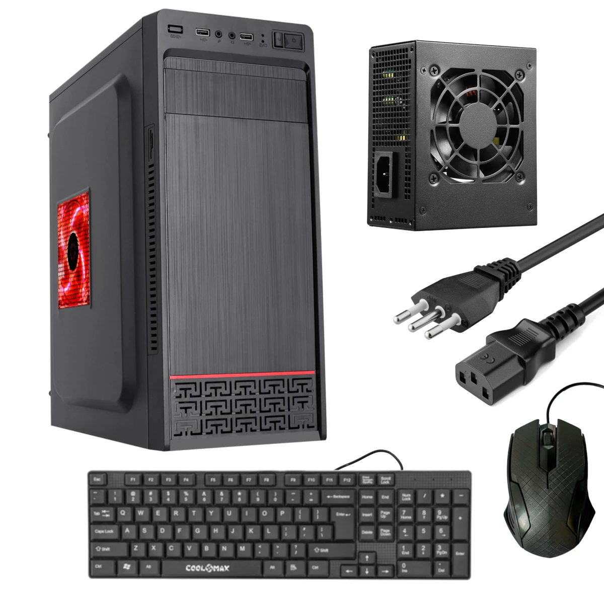 Gabinete Combo Atx Coolmax H5 600W Mouse y Teclado\n 