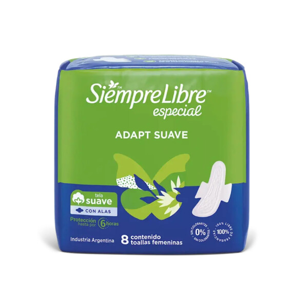 Toallas Femeninas Siempre Libre Especial con Alas 8 unidades Toallas Femeninas Siempre Libre Especial con Alas 8 unidades