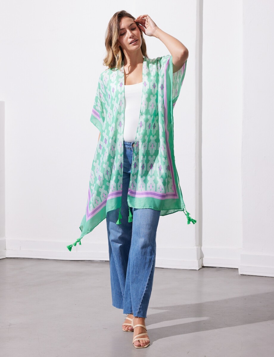 Kimono Printed - Verde/multi 