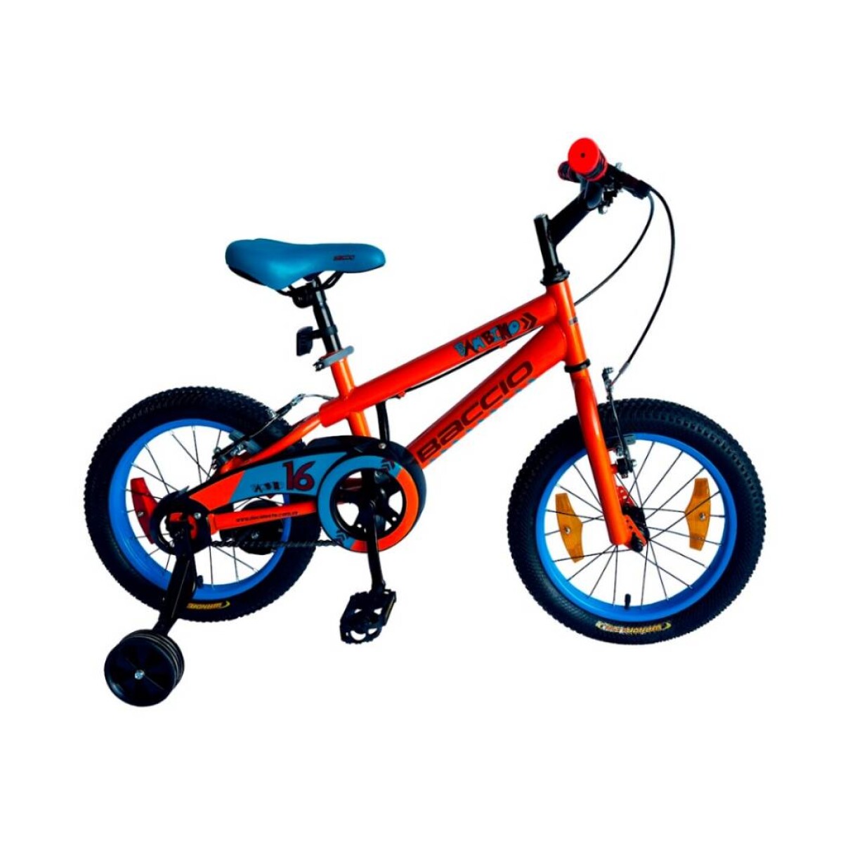 Bicicleta Niño Baccio Bambino Rodado16 - Color NARANJA Y AZUL 