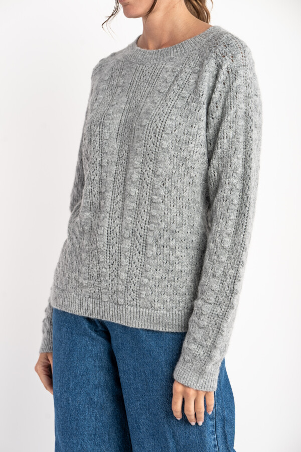 Sweater Lana Textura Gris
