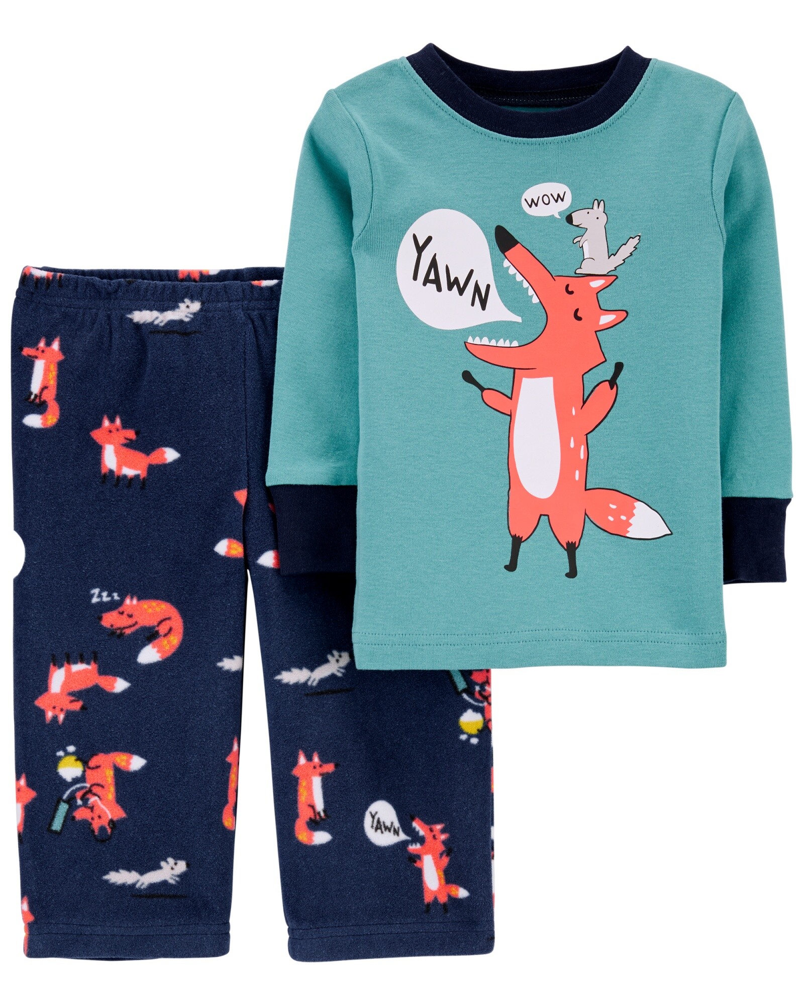 Pijama de dos piezas remera y pantalón micropolar Sin color