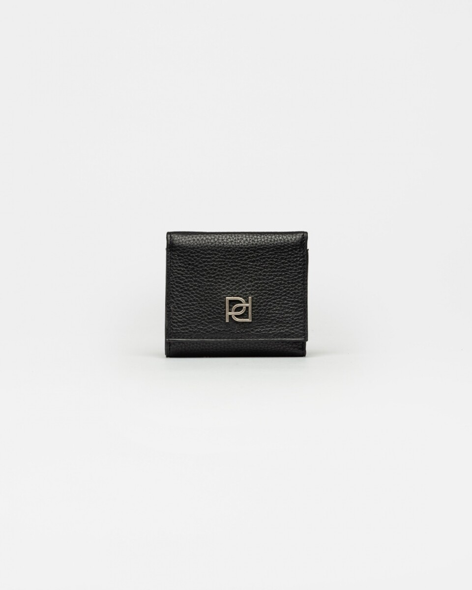 Billetera Cloe en cuero graneado - Negro 