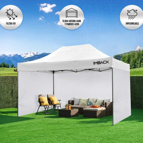 Gazebo Plegable con Paredes 3x4,5 Para Playa o Jardín Autoarmable Color Blanco Gazebo Plegable con Paredes 3x4,5 Para Playa o Jardín Autoarmable Color Blanco