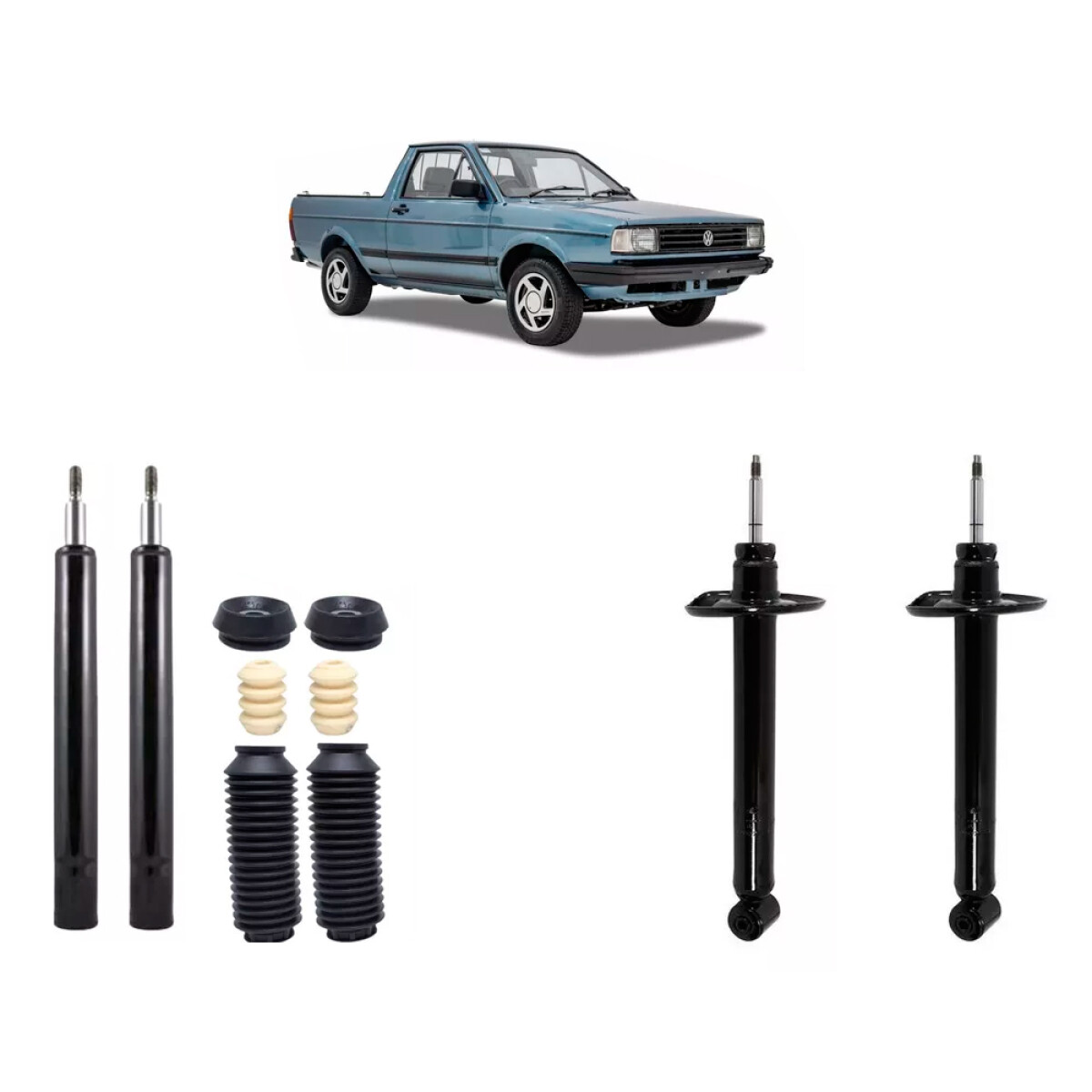 SUSPENSION VARIOS COMBO KIT 4 AMORTIGUADORES + CAZOLETAS PARATI SAV 94 