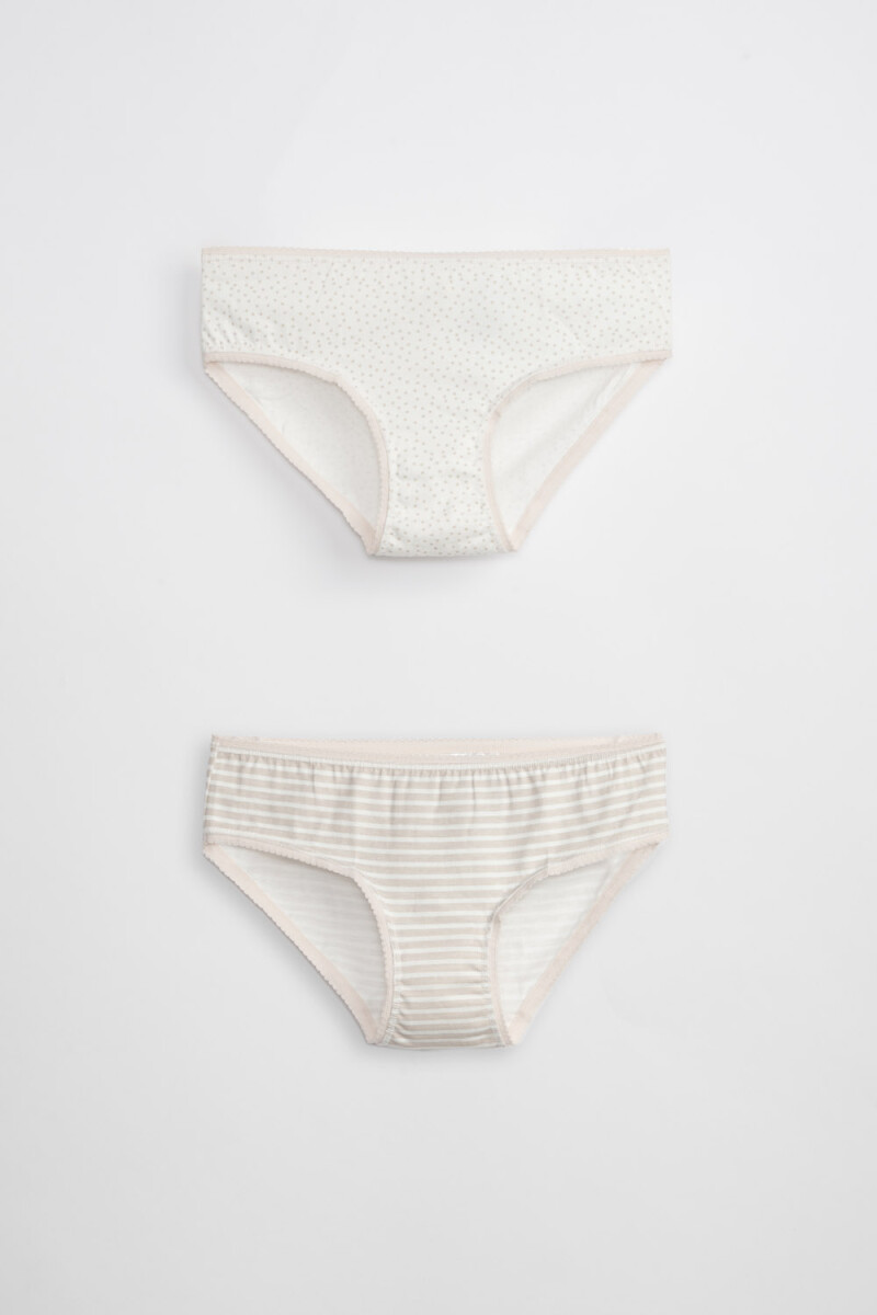 Pack x2 bombachas - Rayas Beige 