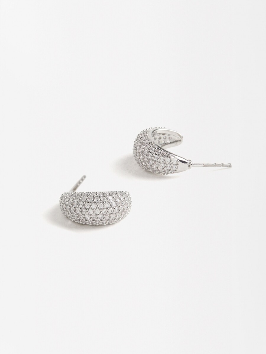 Pendientes De Gota Con Circonitas plateado