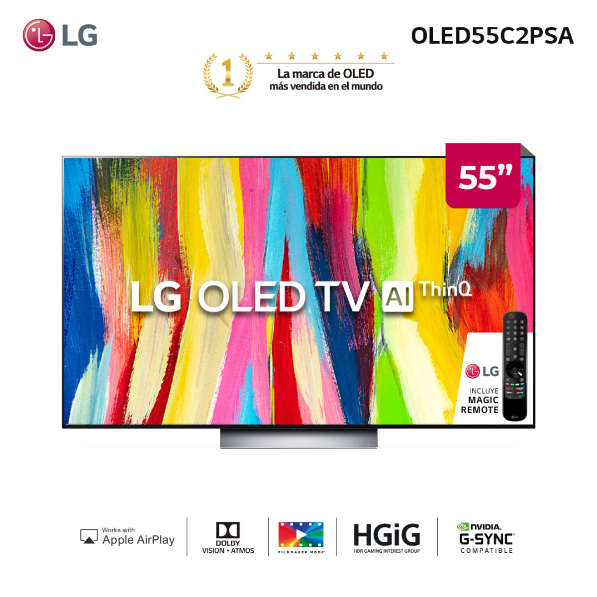 LG OLED 4K 55" OLED55C2PSA AI Smart TV 