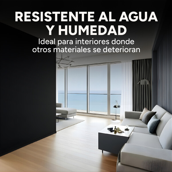 Panel Separador De Ambientes Pvc Símil Madera 290 x 40cm Negro 1