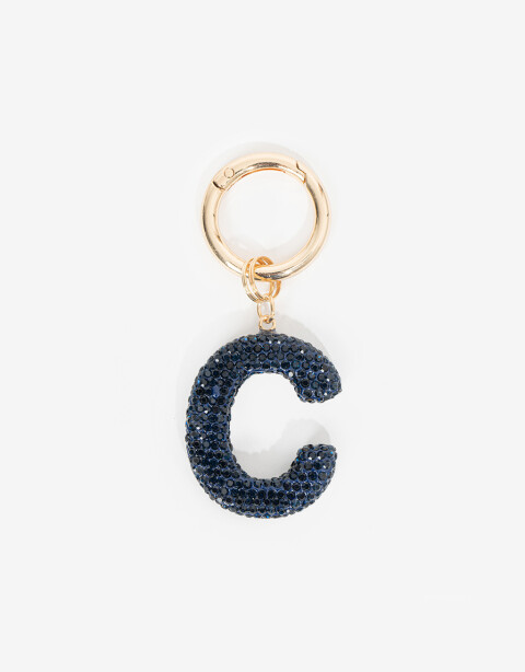 Llavero Strass Llavero Letra "c" De Strass - Azul Oscuro