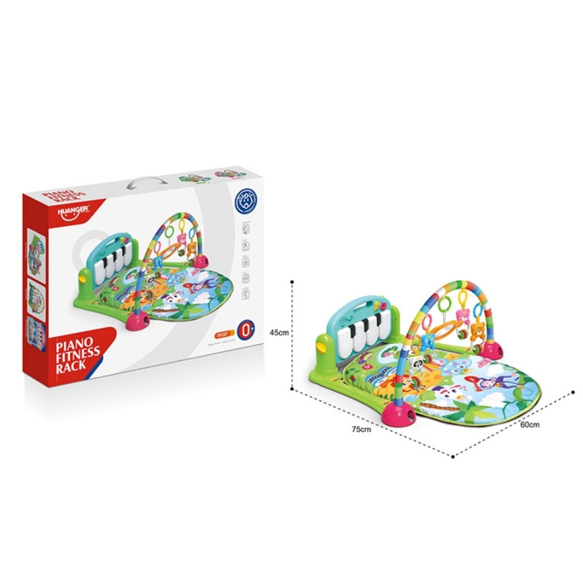 Gimnasio Infantil Huanger He0603 Con Piano Y Arco De Juegos - MULTICOLOR 