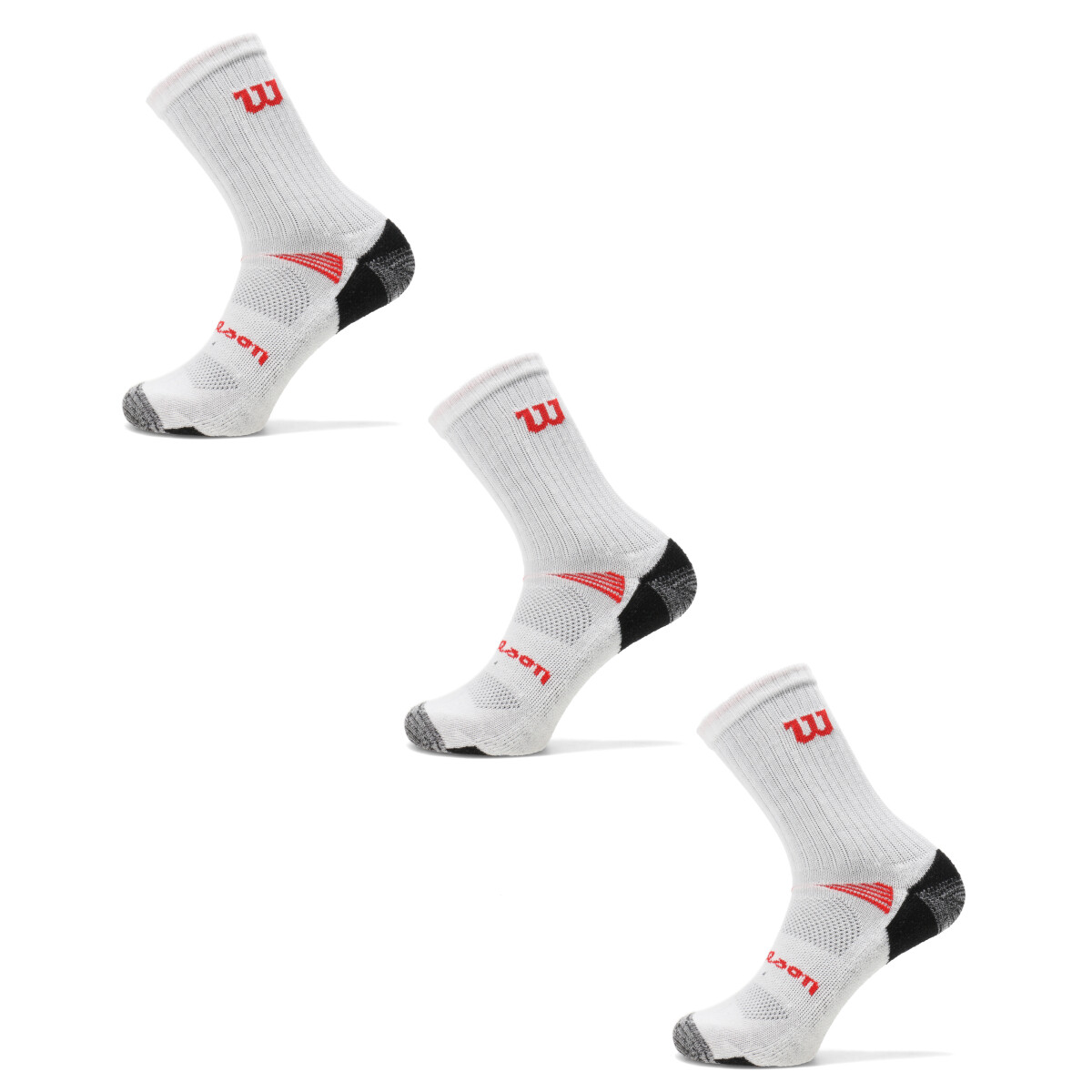 Medias Unisex Wilson x3 Largas - Blanco - Negro 