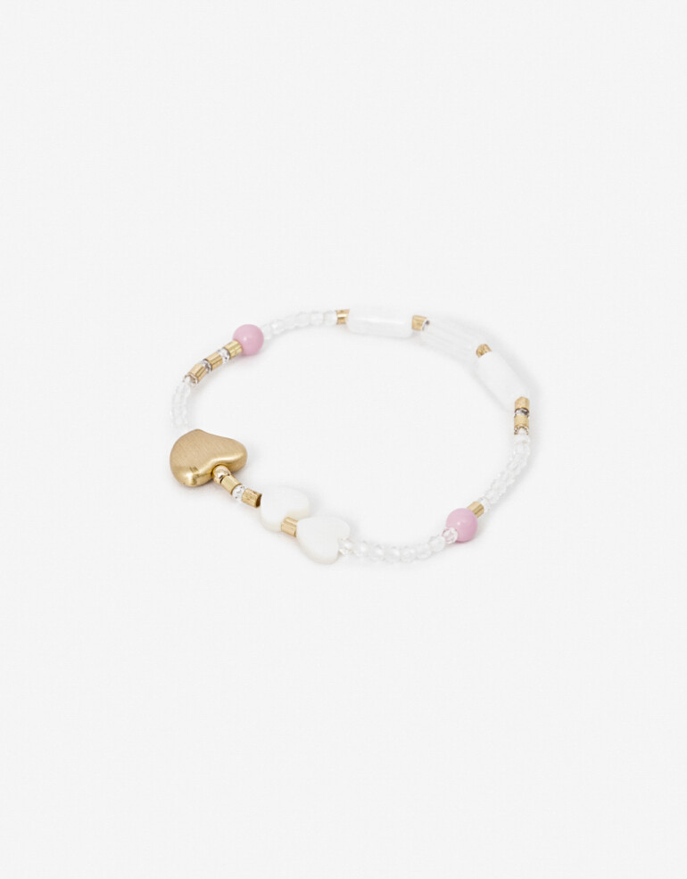 Pulseras Elásticas Color Pulsera Elástica Corazones Para Niñas - Combinacion Multicolor
