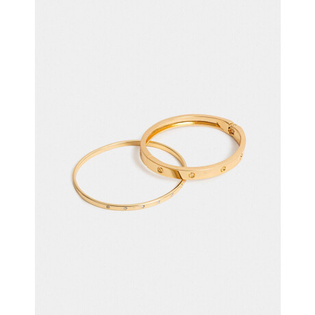 Pulseras Rigidas Sets Bañado En Oro Blanco Dorado