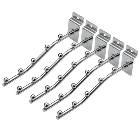 Pack X5 Ganchos Metálicos 18x6cm P/ Panel Ranurado Perchas Pack X5 Ganchos Metálicos 18x6cm P/ Panel Ranurado Perchas