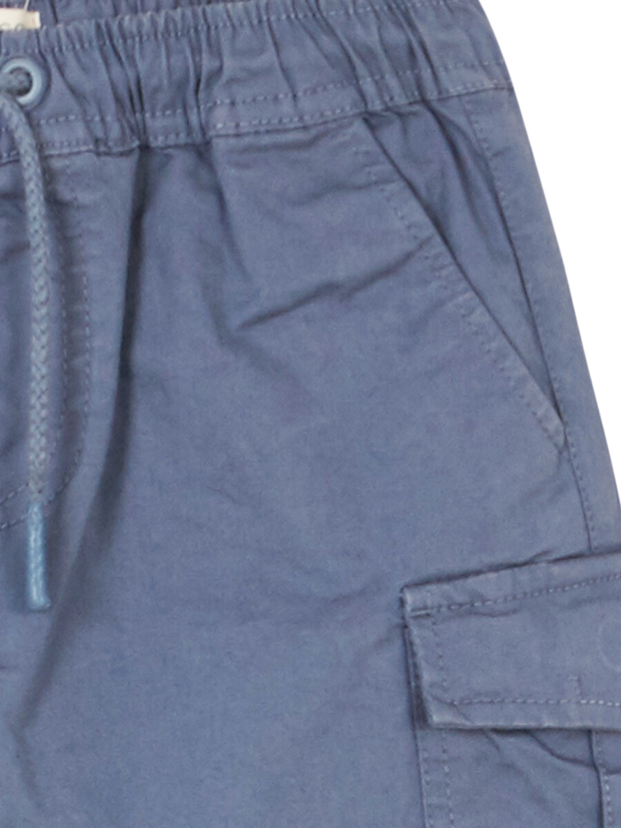 Pantalon Cargo Corto Con Cinturilla Elastica Azul Claro
