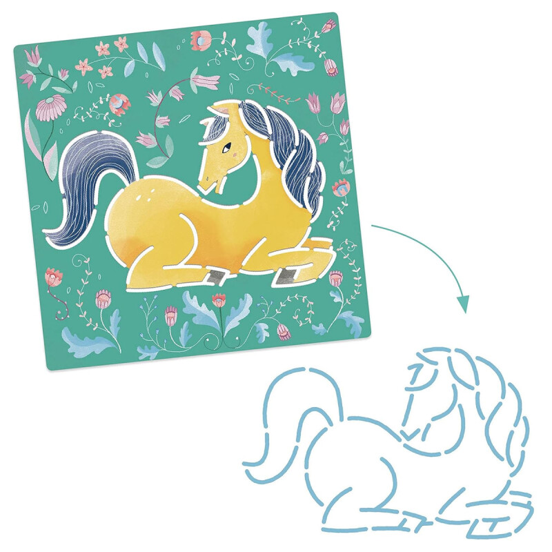 Plantillas Stencil Caballos Djeco Plantillas Stencil Caballos Djeco